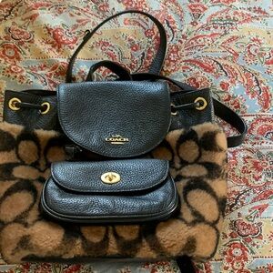 Coach Black and Tan Women's Backpack by Jennifer Lopez